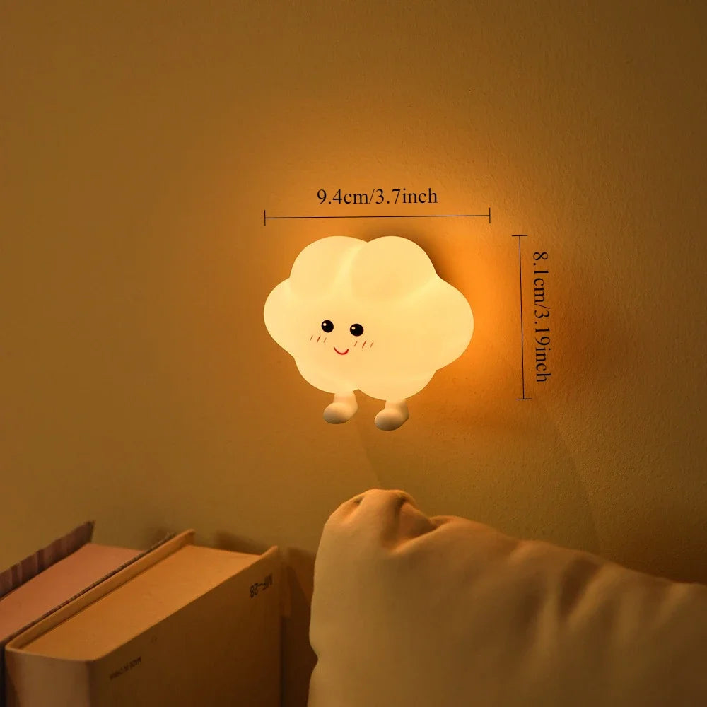 Mini LED Night Light – USB Rechargeable Star & Moon Silicone Lamp
