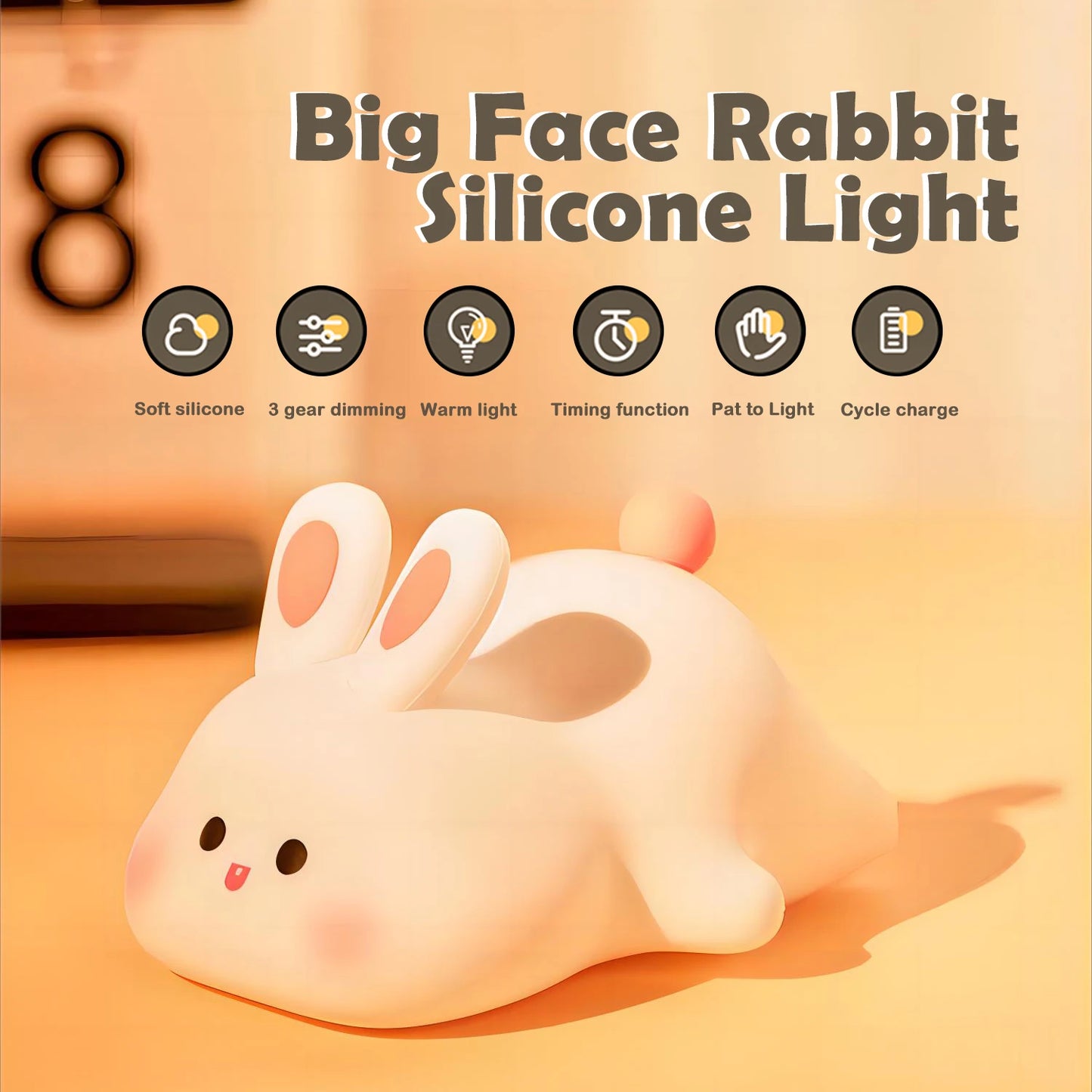 Cute Animal Night Lamp – Touch Sensor Bedside Light