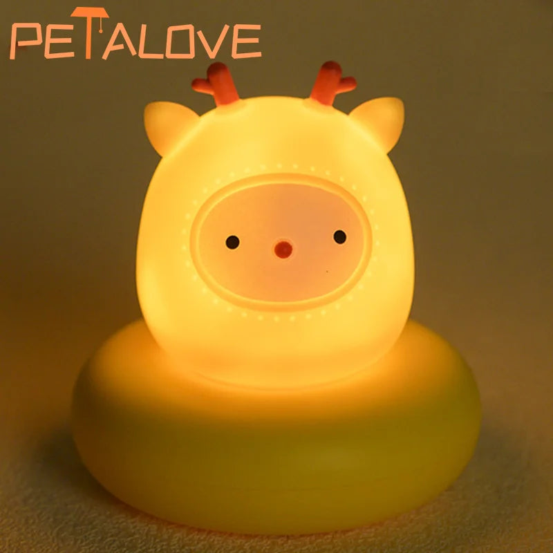 9Style Cute Animal Night Light – Soft Warm Bedside Lamp for Kids