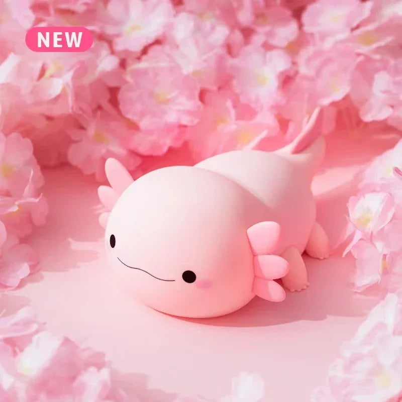 Axolotl LED Night Light – Silicone Touch USB Rechargeable Lamp for Kids