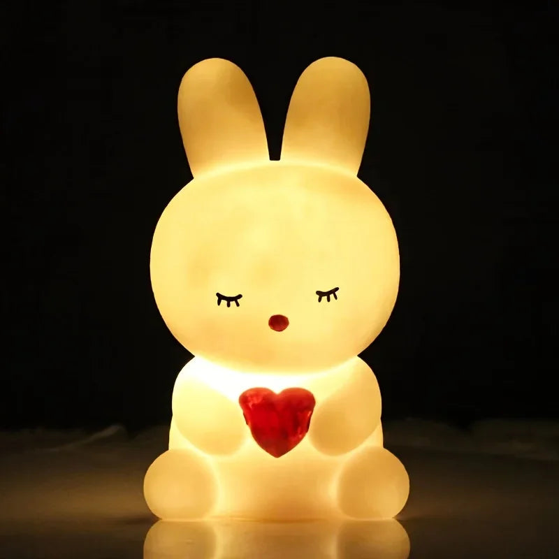 Cute Rabbit LED Night Light – Bedroom & Living Room Decor