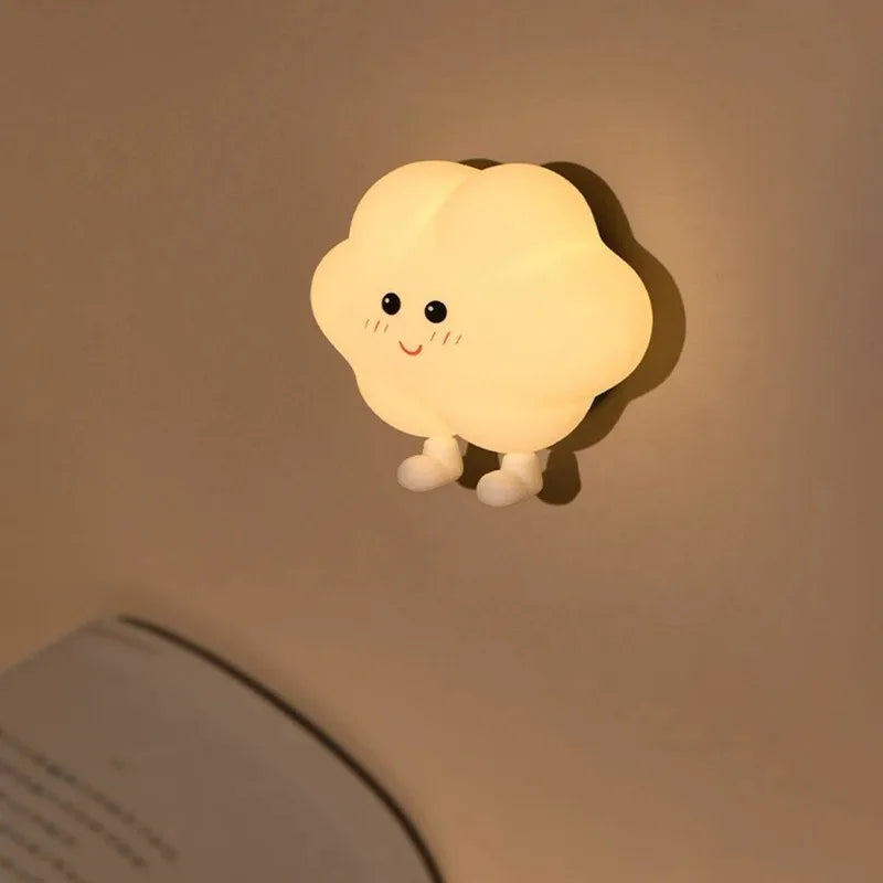 Mini LED Night Light – USB Rechargeable Star & Moon Silicone Lamp