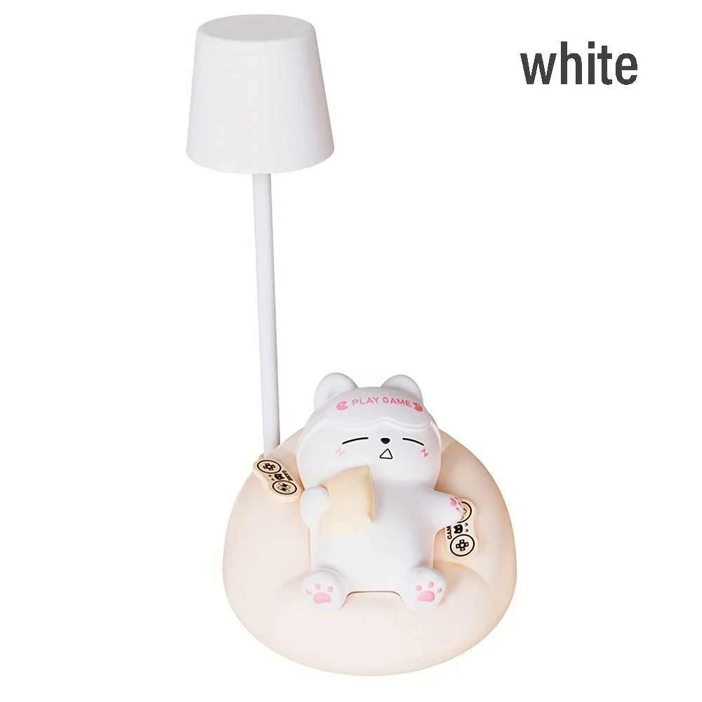 Cute Cat Silicone Night Light – Rechargeable Bedside Lamp