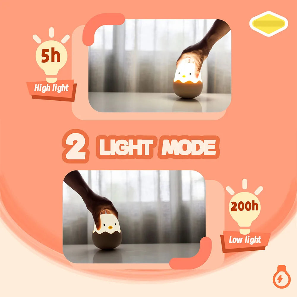 Duck LED Night Light – Silicone Touch USB Rechargeable Lamp for Kids’ Bedroom