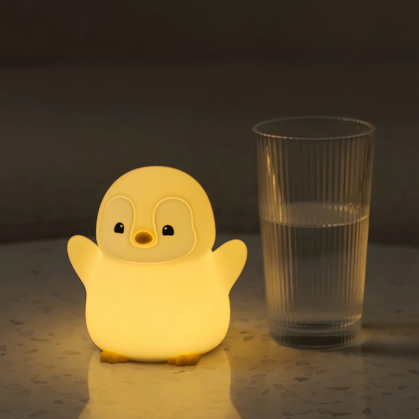 Penguin LED Night Light – Rechargeable Bedside Lamp for Kids & Nursery