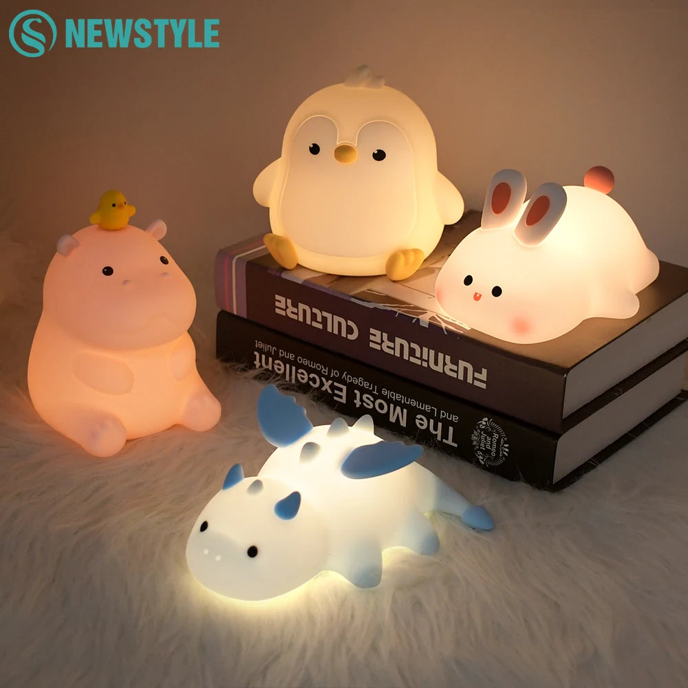Cute Animal Night Lamp – Touch Sensor Bedside Light