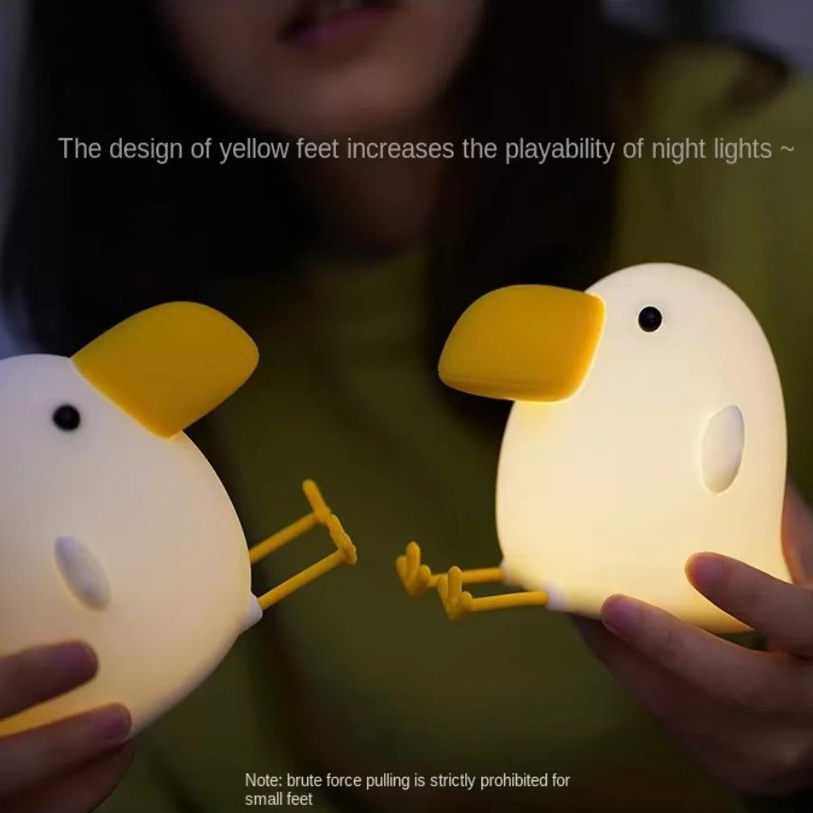 Cute Duckling Silicone Night Light – USB Rechargeable