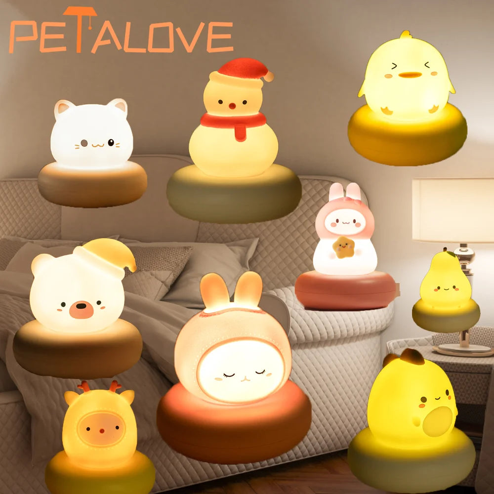 9Style Cute Animal Night Light – Soft Warm Bedside Lamp for Kids
