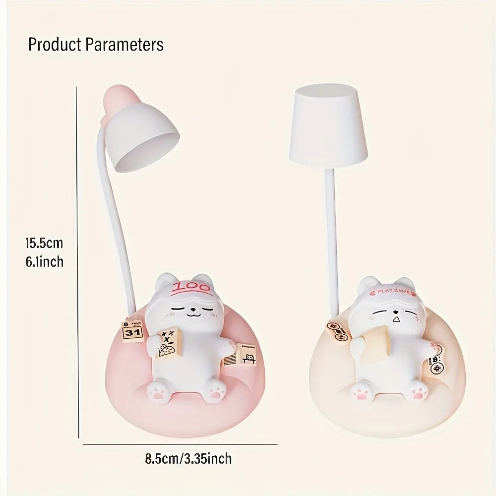 Cute Cat Silicone Night Light – Rechargeable Bedside Lamp