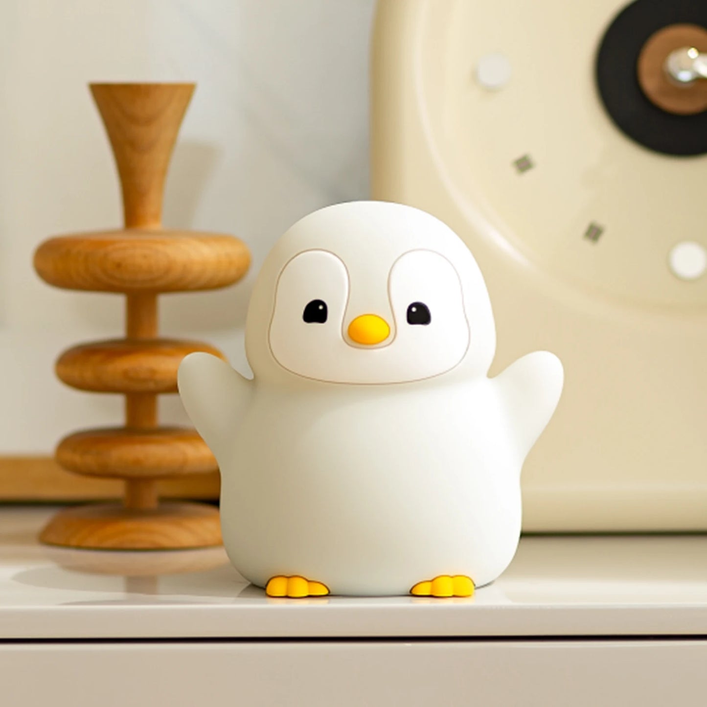 Penguin LED Night Light – Rechargeable Bedside Lamp for Kids & Nursery