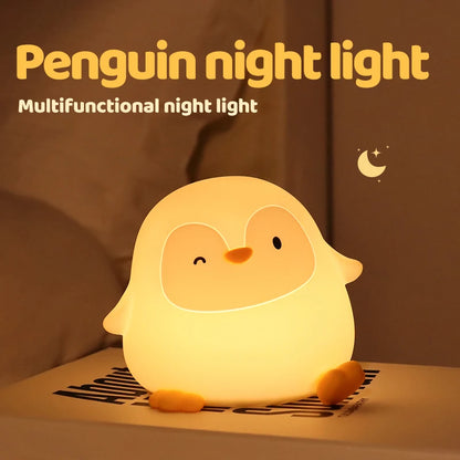 Penguin Silicone Night Light – USB Rechargeable LED Lamp