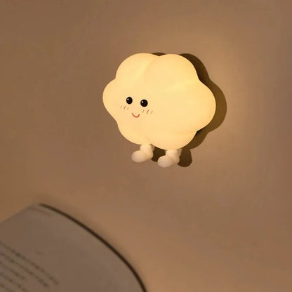 Mini LED Night Light – USB Rechargeable Star & Moon Silicone Lamp