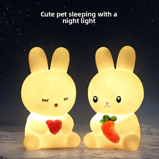 Cute Rabbit LED Night Light – Bedroom & Living Room Decor