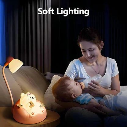 Mini Cat LED Desk Lamp – USB Rechargeable Dimmable Night Light