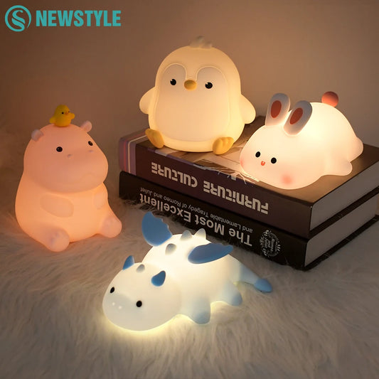 Cute Animal Night Lamp – Touch Sensor Bedside Light