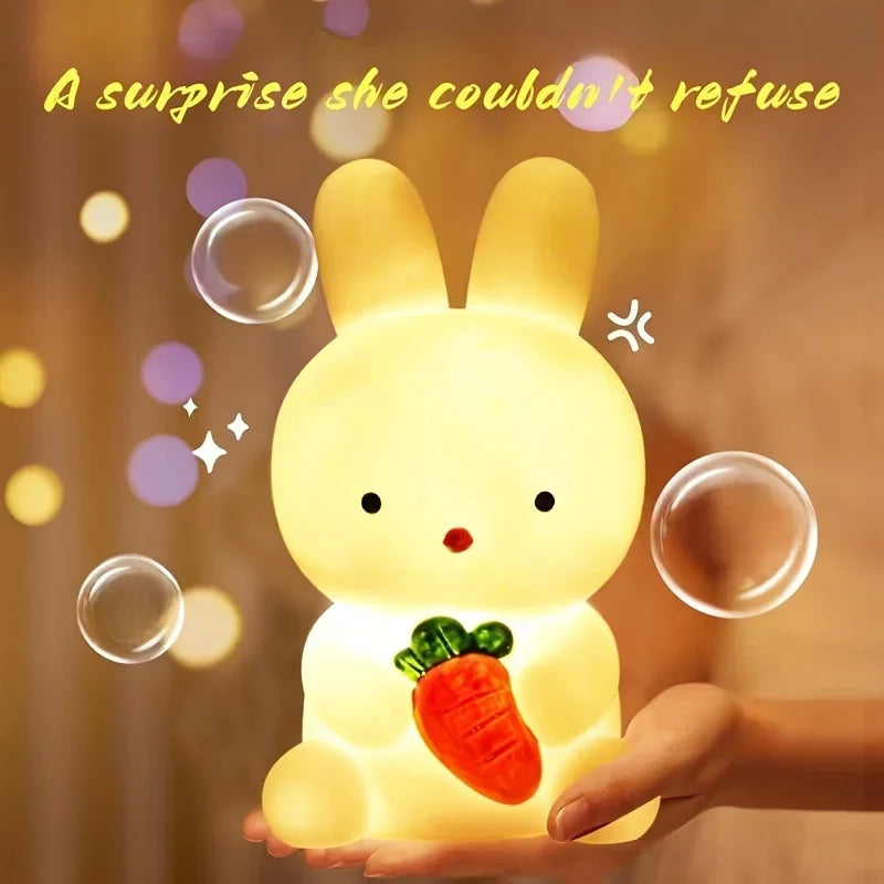 Cute Rabbit LED Night Light – Bedroom & Living Room Decor