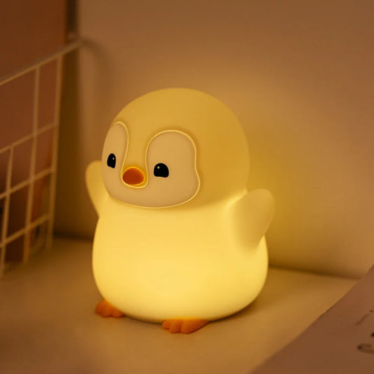 Penguin LED Night Light – Rechargeable Bedside Lamp for Kids & Nursery