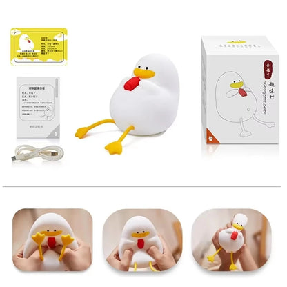 Rechargeable LED Duck Night Light – Silicone Dimmable Bedside Lamp for Kids