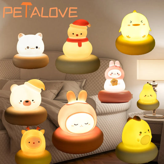 9Style Cute Animal Night Light – Soft Warm Bedside Lamp for Kids