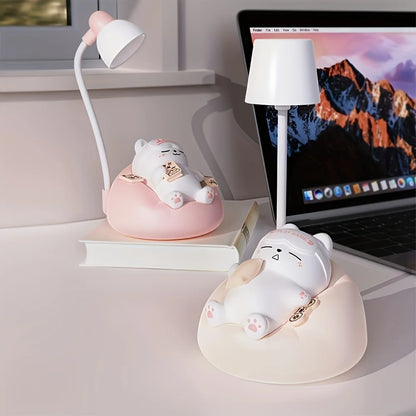 Cute Cat Silicone Night Light – Rechargeable Bedside Lamp